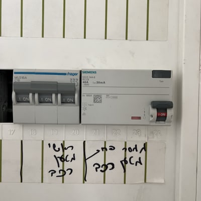 לוח חשמל עם מפסקים ומתגים