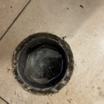 פתח ניקוז עם מים עומדים ולכלוך