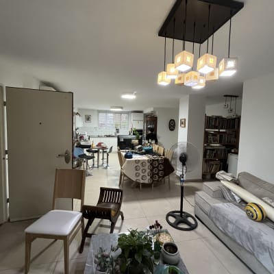 חדר מגורים עם רהיטים וצמחים, ללא ציוד צביעה נראה