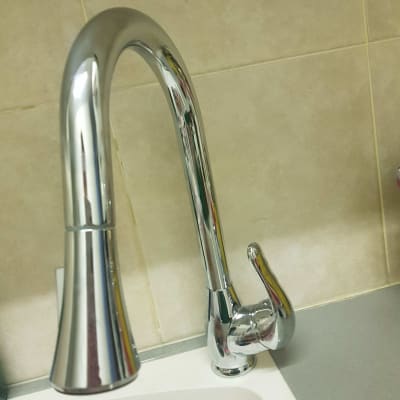 ברז מטבח כרום עם ידית מתכת