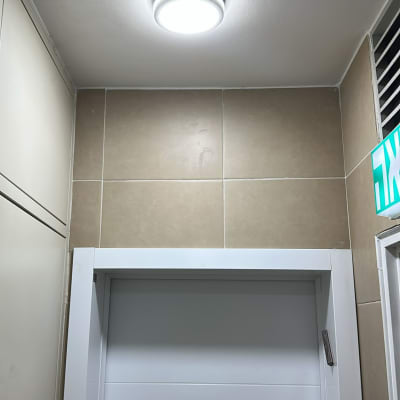 תאורה מותקנת בתקרה מעל דלת כניסה