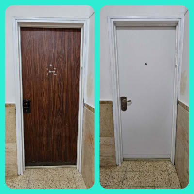 שתי דלתות לפני ואחרי ציפוי מחדש