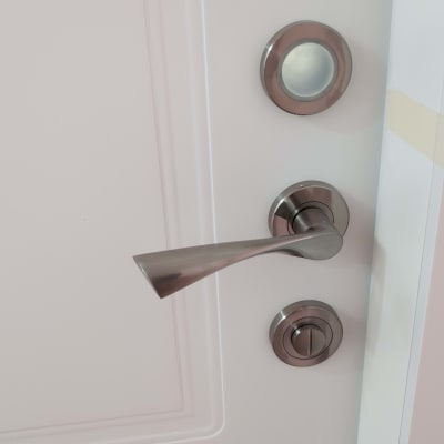 ידית דלת מתכתית עם מנעול עגול