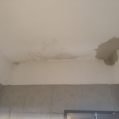 תקרה עם כתמי רטיבות ועובש בפינה