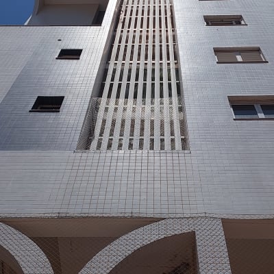 רשתות על בניין למניעת כניסת יונים