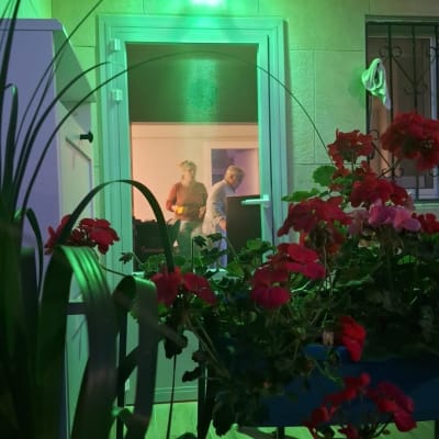 דלת אלומיניום לבנה עם ידית פתוחה