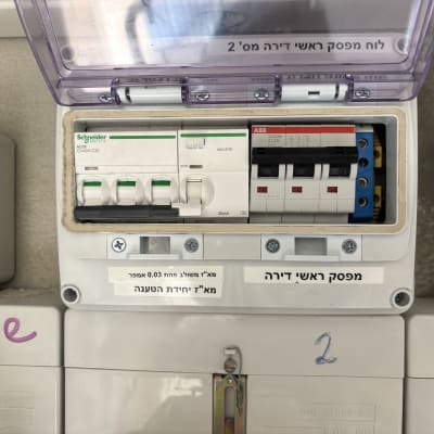 לוח חשמל עם מפסקים וכלים חשמליים