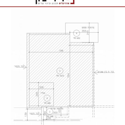 תוכנית אדריכלית עם מידות ושרטוטים