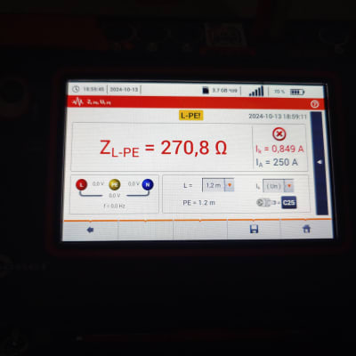 מד תצוגה עם נתוני התנגדות חשמלית