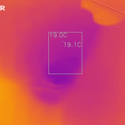 תמונה תרמית עם טמפרטורה 19.0C ו-19.1C