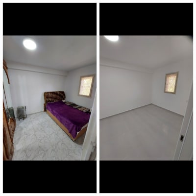 חדר ריק עם קירות צבועים ורצפה חדשה