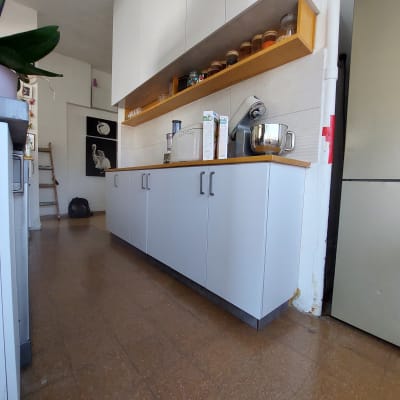 מטבח עם מכשירי חשמל על השיש