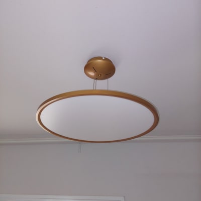 מנורת תקרה עגולה עם מסגרת זהב