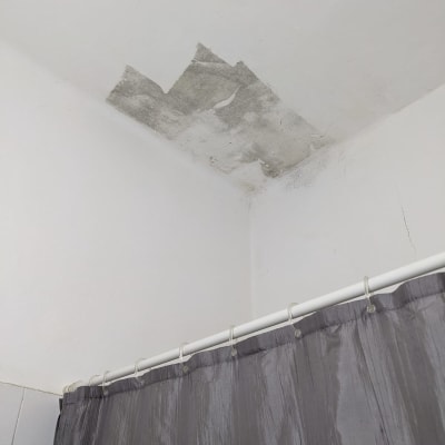 תקרה עם קילוף צבע באזור הפינה