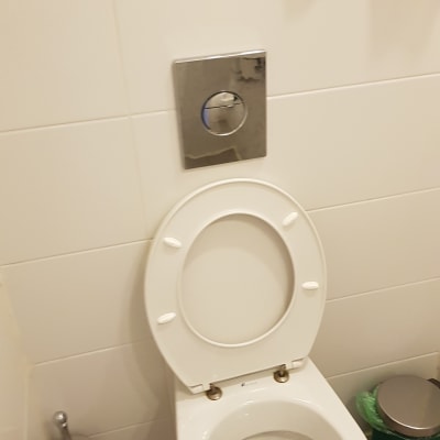 אסלה עם מברשת ניקוי ופח אשפה