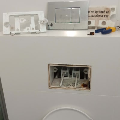 לחצן הדחה כפול, מברג, פלייר, מכסה אסלה