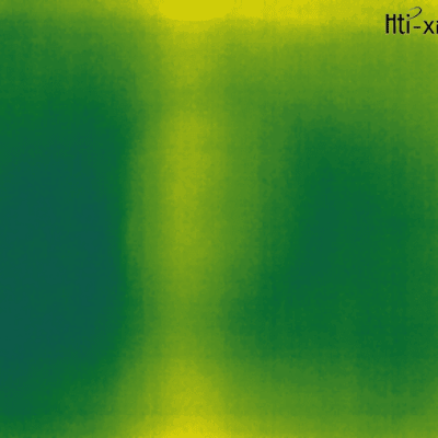 תמונה תרמית עם אזורים ירוקים וצהובים