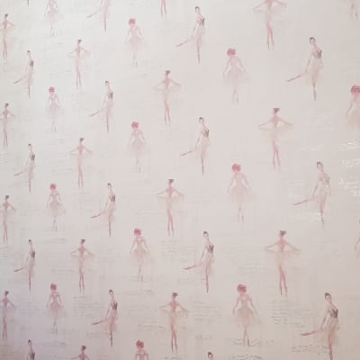 טפט עם דמויות בלרינה בצבעי פסטל עדינים