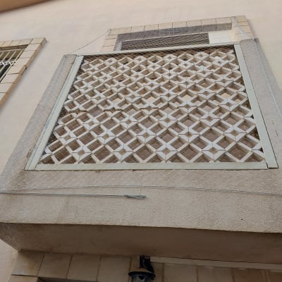 רשת מתכת על חלון למניעת כניסת יונים