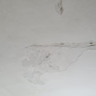 תקרה עם קילופי צבע וטיח מתקלף