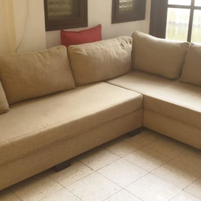 ספה פינתית בצבע בז