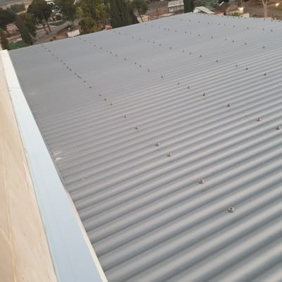 גג מתכת גלי עם ברגים חשופים