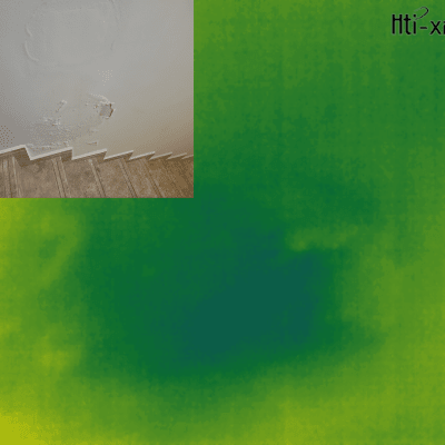 תמונה תרמית של קיר עם סימני רטיבות