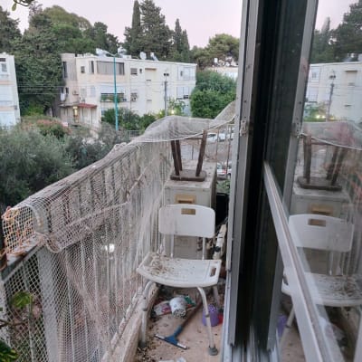 רשת על מרפסת למניעת כניסת יונים