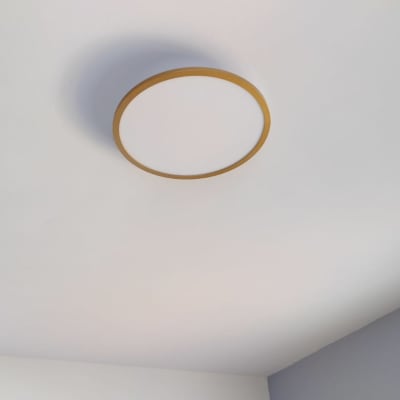 מנורת תקרה עגולה עם מסגרת זהב