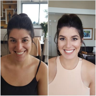 איפור עיניים ושפתיים, שיער אסוף גבוה