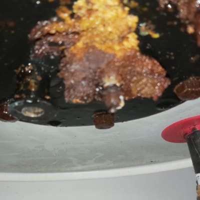 חלק תחתון של דוד חשמל עם חלודה ונזילה