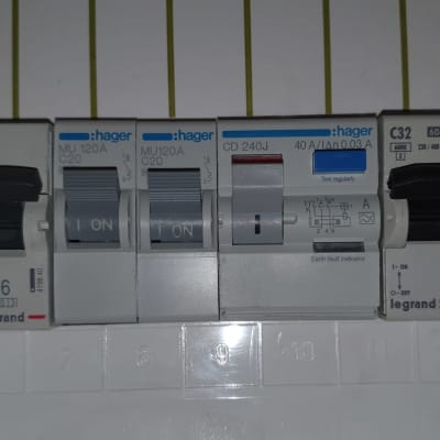 לוח חשמל עם מפסקים ומפסקי פחת