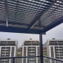 פרגולה מאלומיניום עם קורות אופקיות
