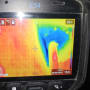 תצוגת מצלמה תרמית עם אזור כחול וירוק