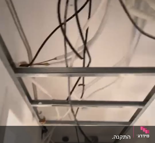 התקנת גלאי אש ותשתית חיווט מעל תקרת גבס