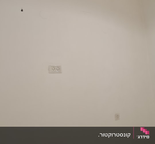 שקעי חשמל על קיר לבן בחדר