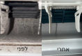 השוואת לפני ואחרי של ניקוי עובש ולכלוך מתוך מזגן