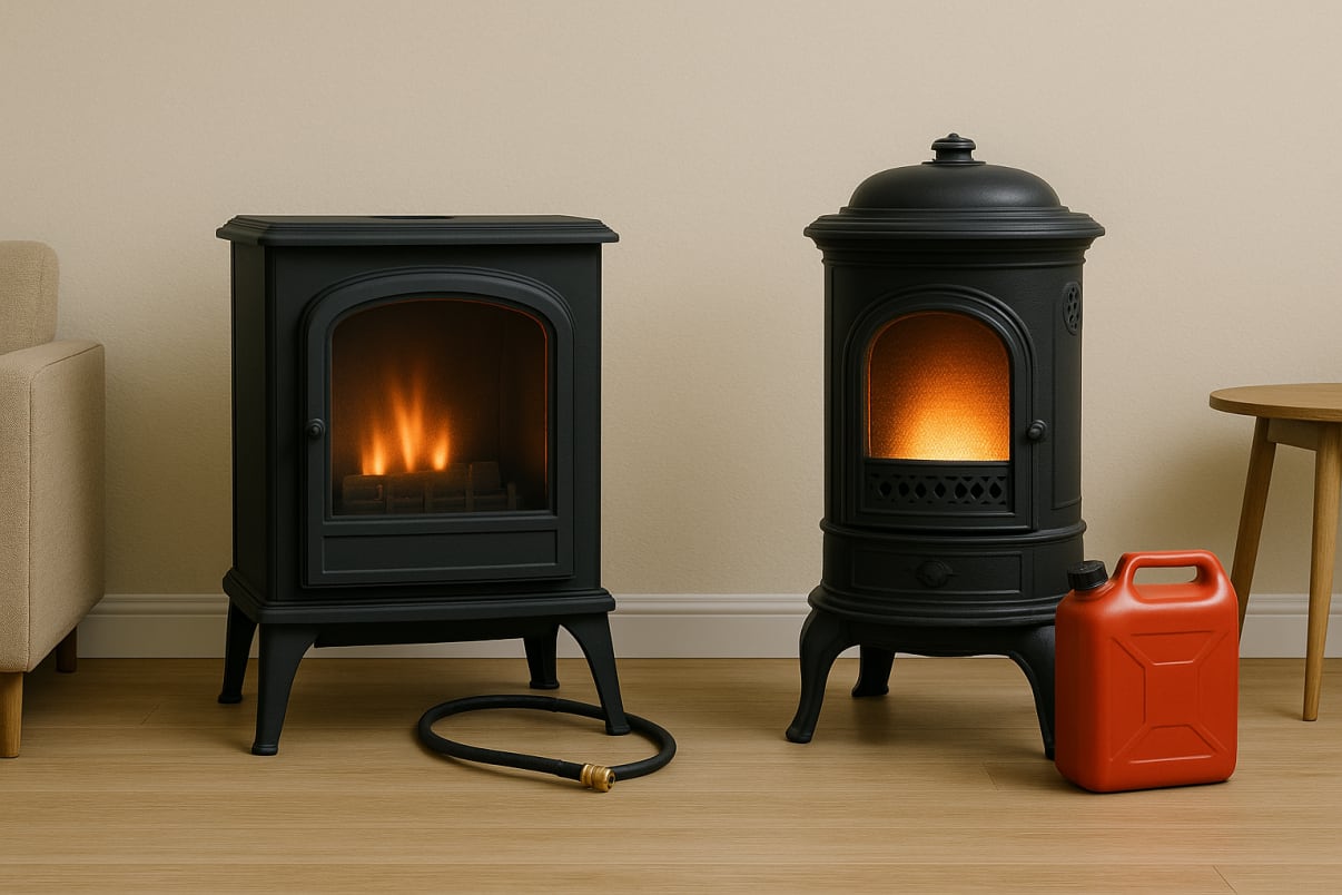 קמין גז או נפט