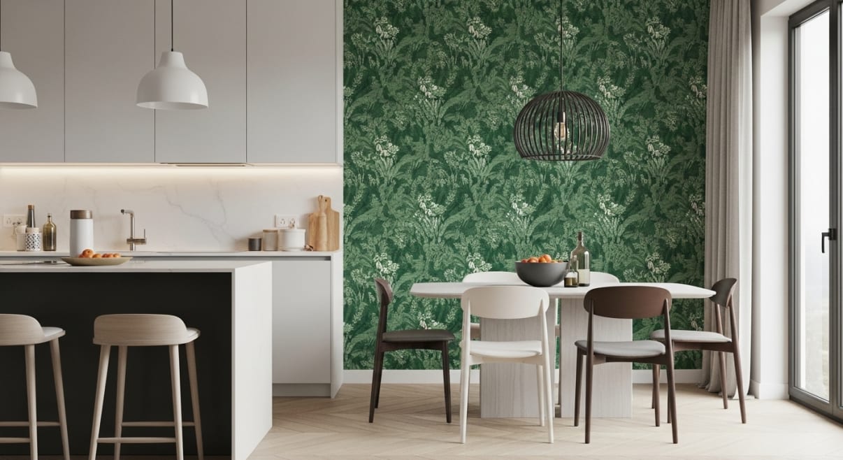 טפט על קיר במטבח