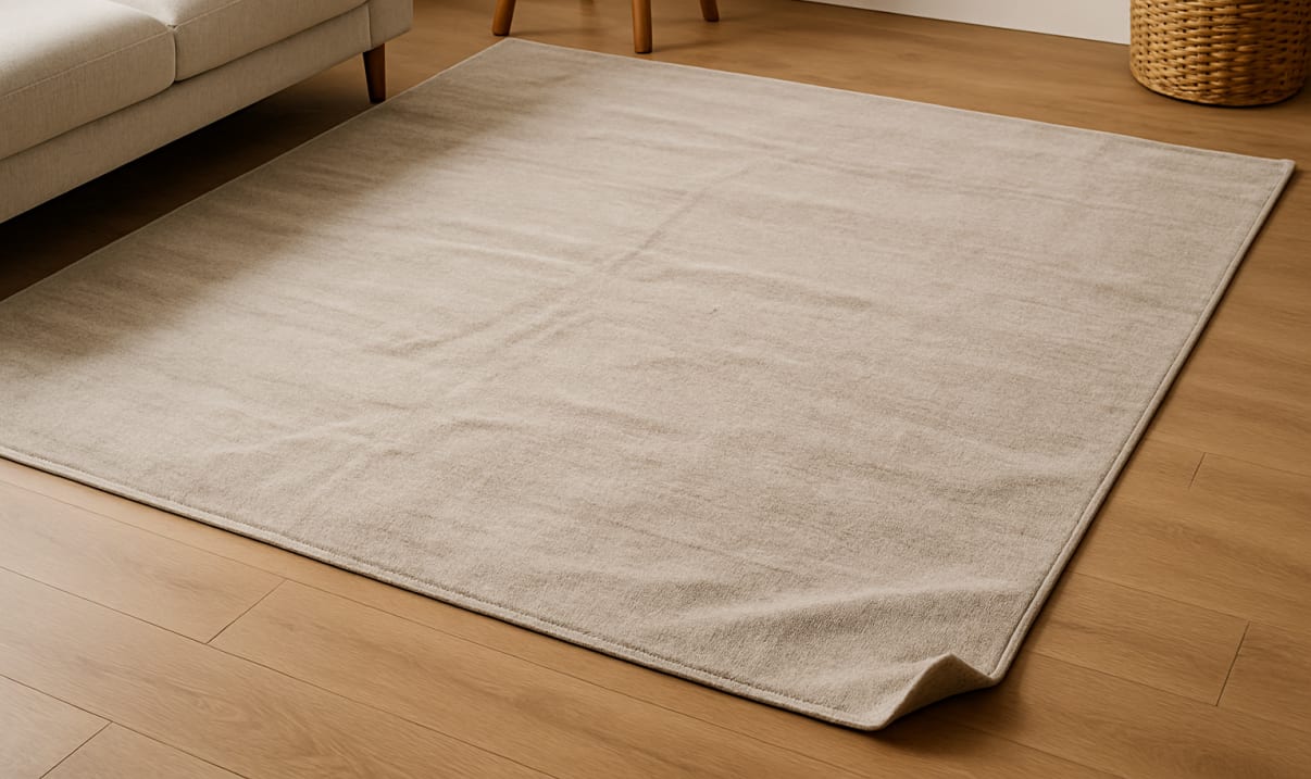 שטיח עם קיפולים וקמטים שטיח עם קיפולים וקמטים