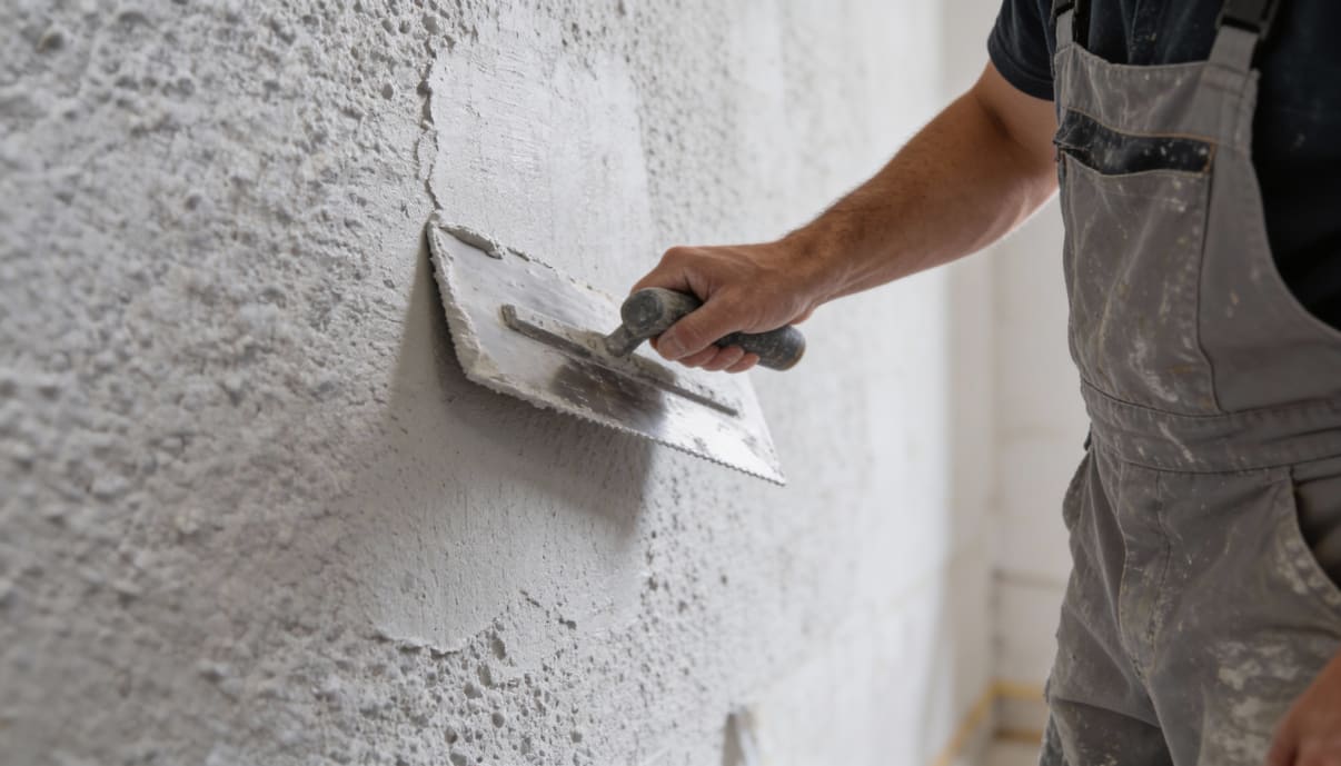 תהליך החלקת קיר שפריץ