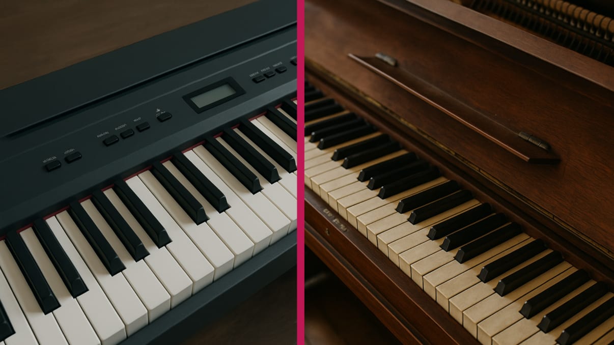 פסנתר רגיל ופסנתר חשמלי