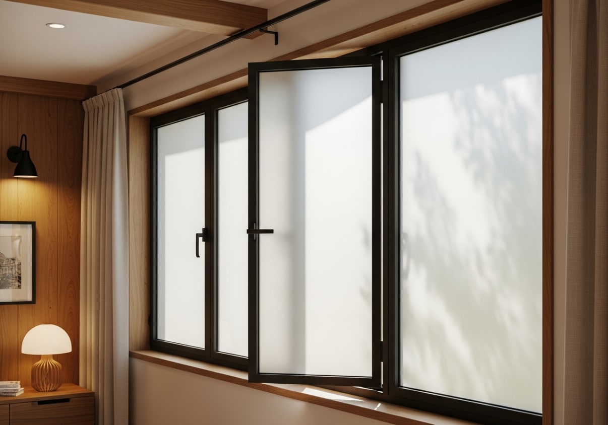 חלון זכוכית חלבית