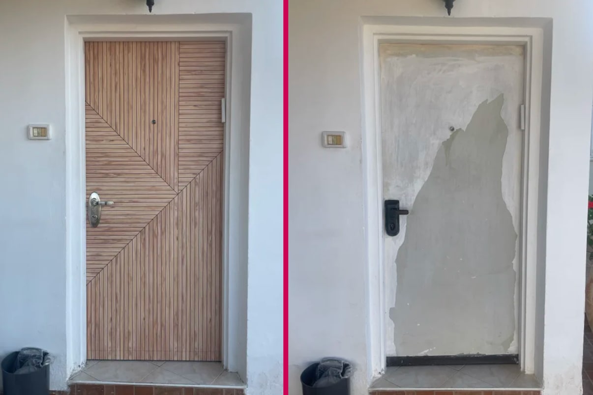 ציפוי לדלת פלדלת