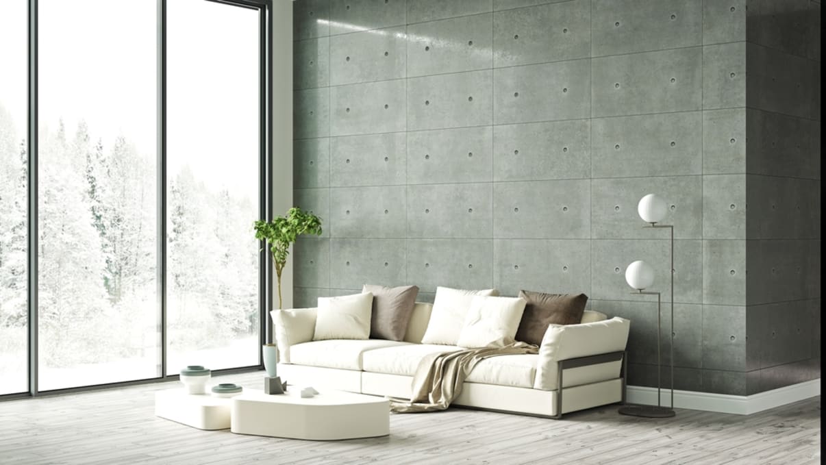 חיפוי קיר עם לוחות בטון אדריכלי