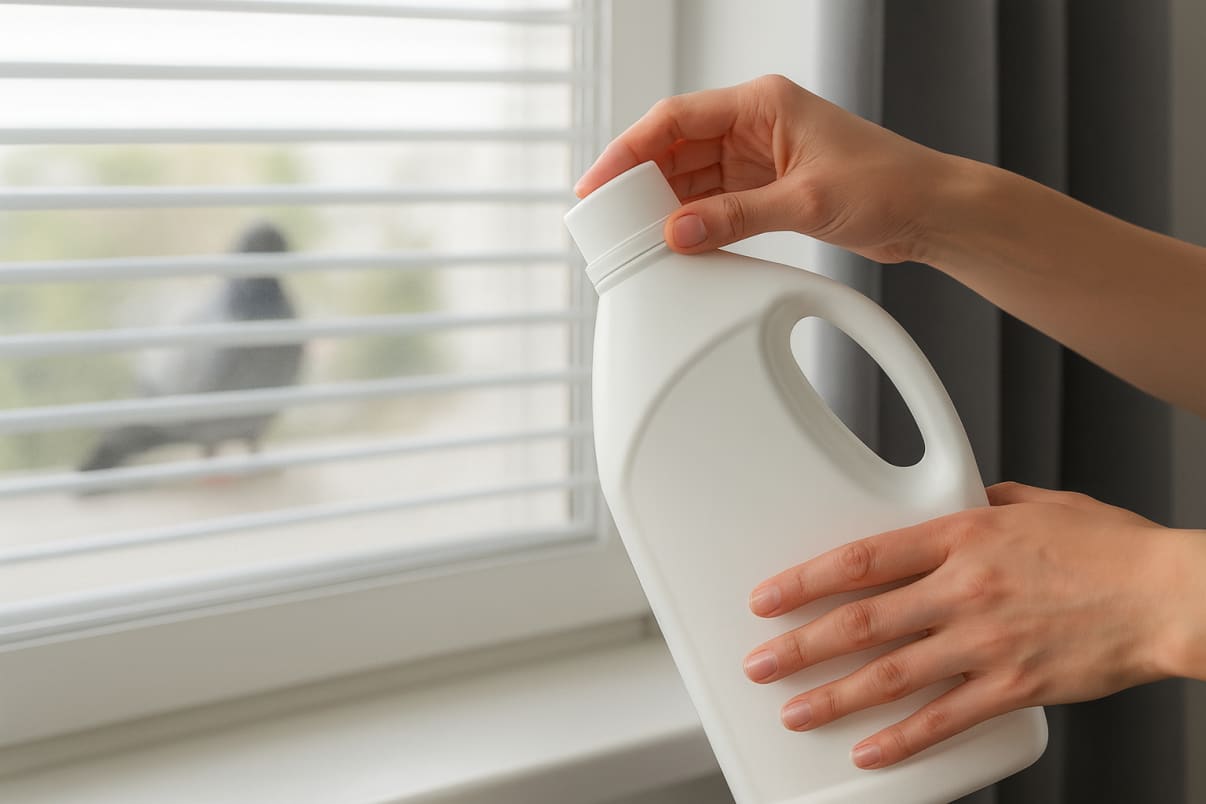 לפני ניסיון להרחקת יונים עם אקונומיקה לפני ניסיון להרחקת יונים עם אקונומיקה