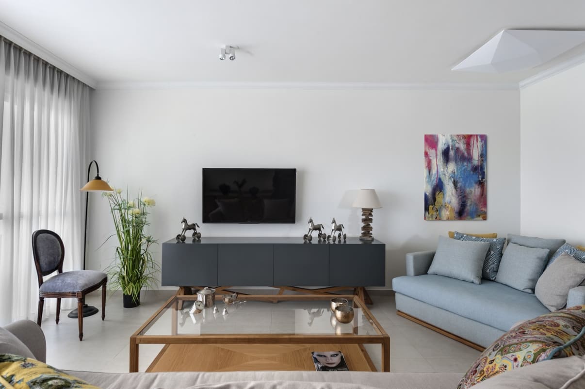 עיצוב סלון דירה מקבלן