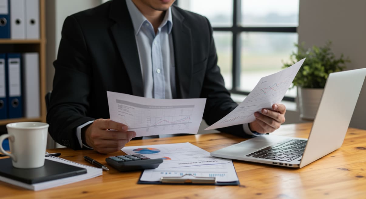 מעיין במסמכים של הנהלת חשבונות