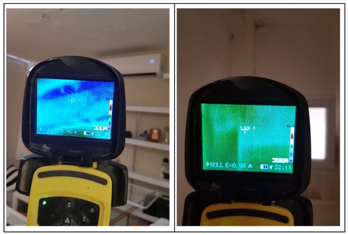 מצלמה תרמית בבדיקת רטיבות מתחת לריצוף