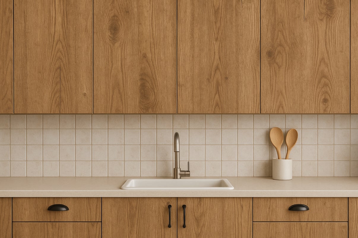 טפט בדוגמת עץ לארון מטבח 